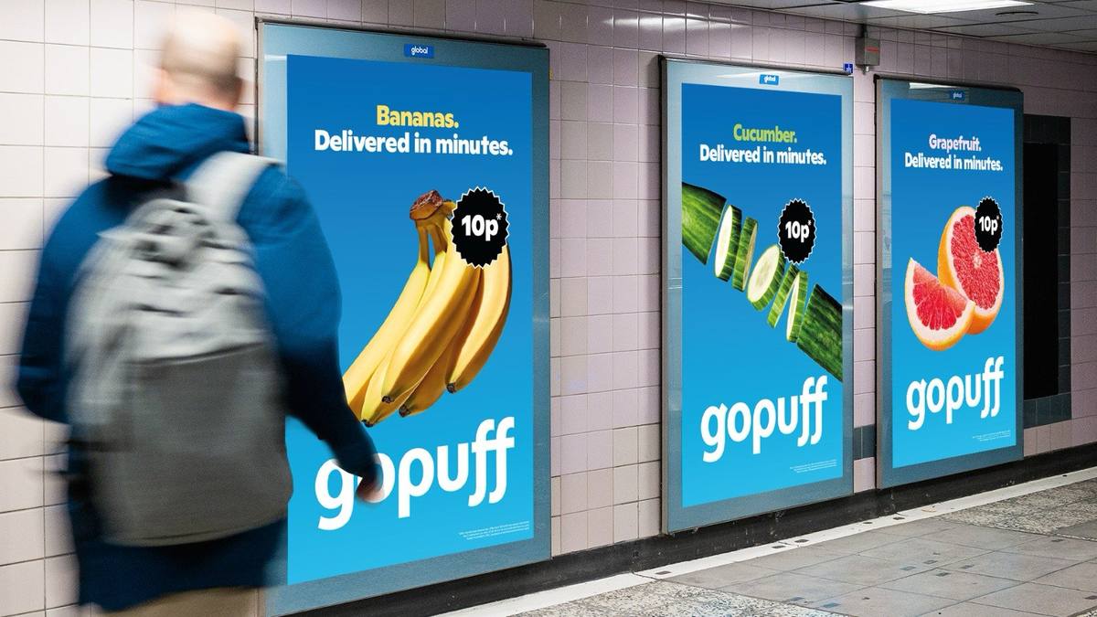 Gopuff advertising campaign on the London Underground, 2024